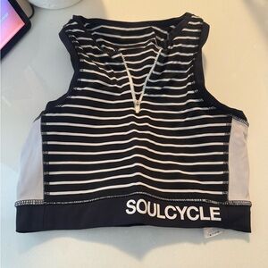 SoulCycle Black and White Striped Top